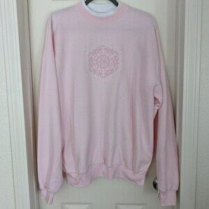 MC Sportswear vintage pink snowflake sweatshirt - crew neck - Christmas shirt
